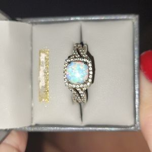Sterling silver opal ring size 8